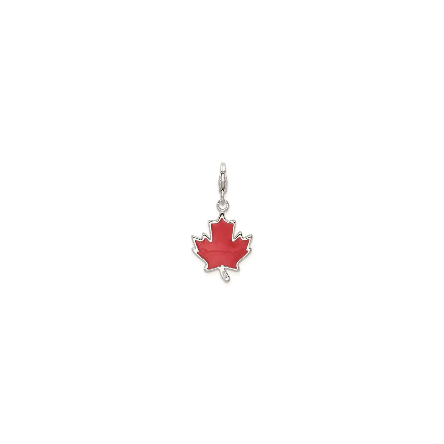Red Maple Leaf Charm (Silver)