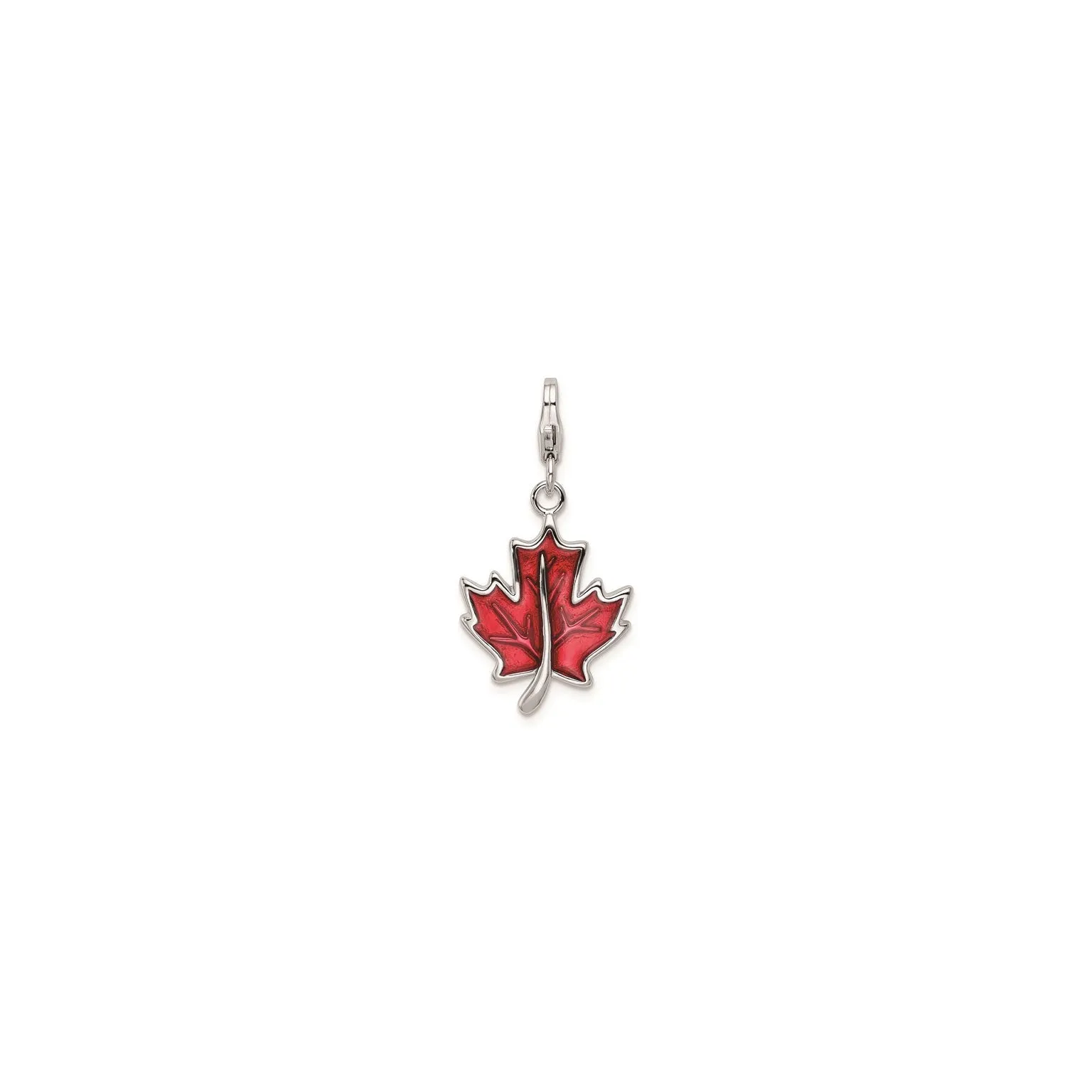 Red Maple Leaf Charm (Silver)