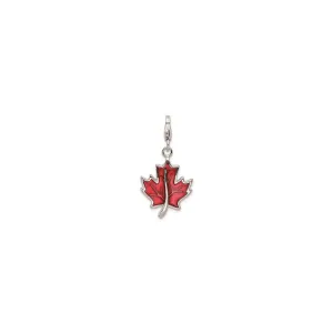 Red Maple Leaf Charm (Silver)