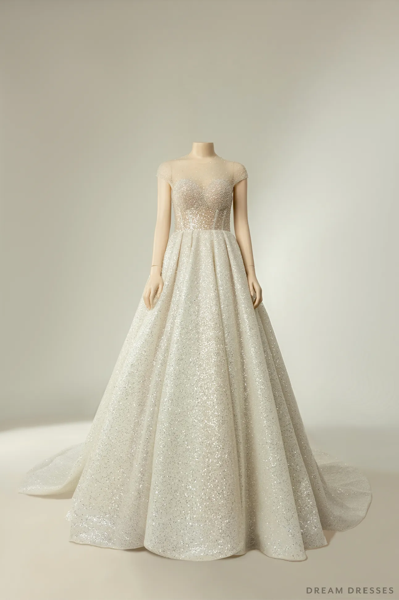 Royal Ballgown Wedding Dress with Crystal Embellishments (#CERIDWEN)