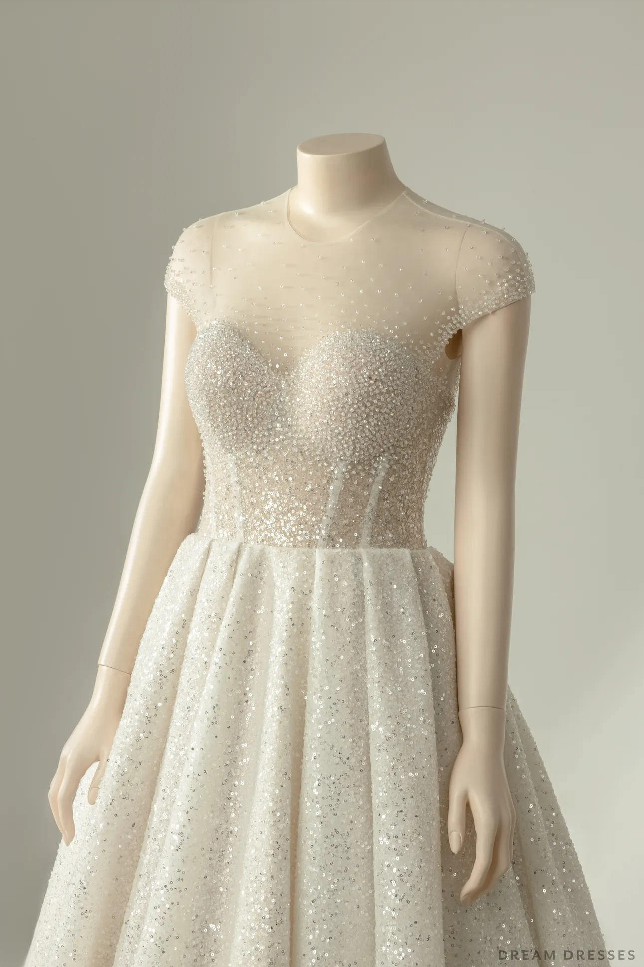 Royal Ballgown Wedding Dress with Crystal Embellishments (#CERIDWEN)