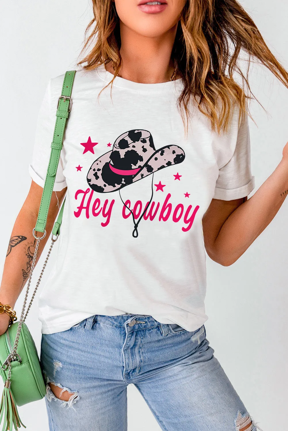 Sage Graphic Round Neck Short Sleeve T-Shirt