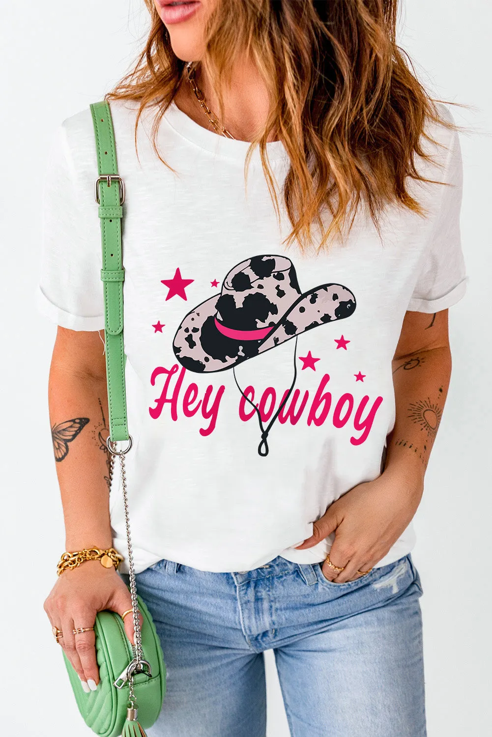 Sage Graphic Round Neck Short Sleeve T-Shirt