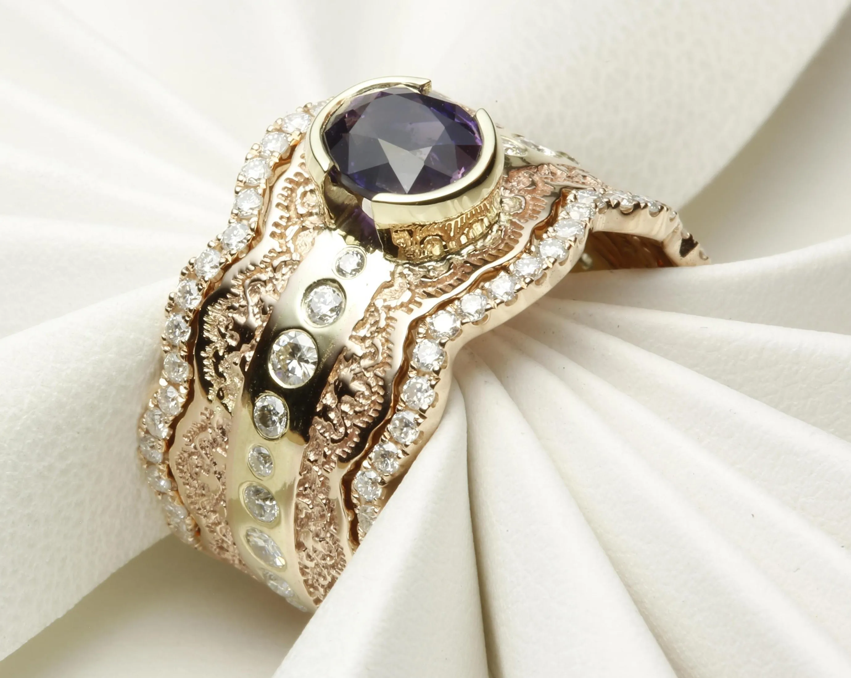 Sapphire and Diamond Engagement Ring Set