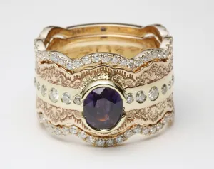 Sapphire and Diamond Engagement Ring Set