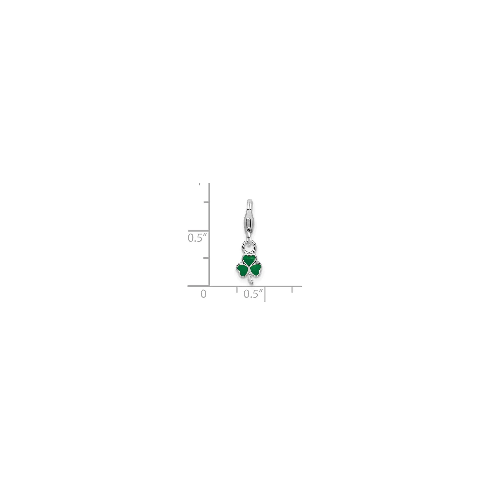 Shamrock Enameled Charm (Silver)