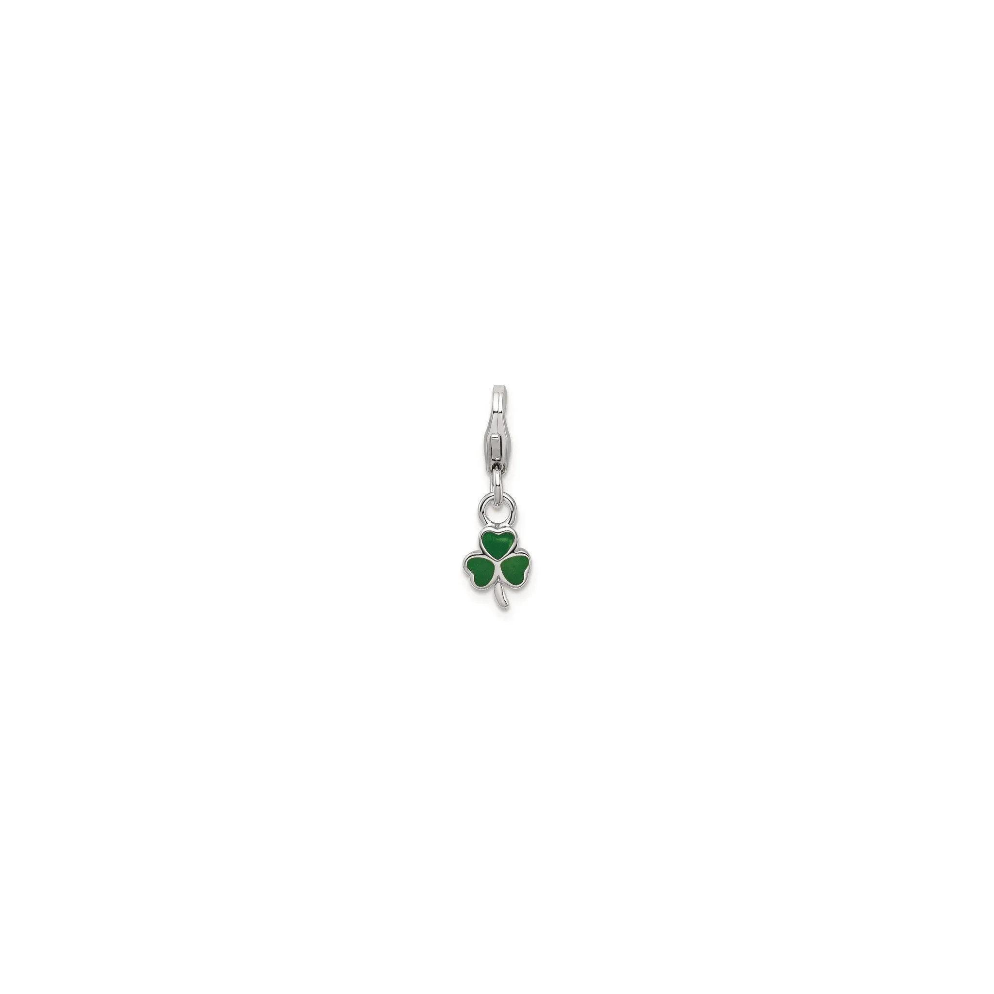 Shamrock Enameled Charm (Silver)