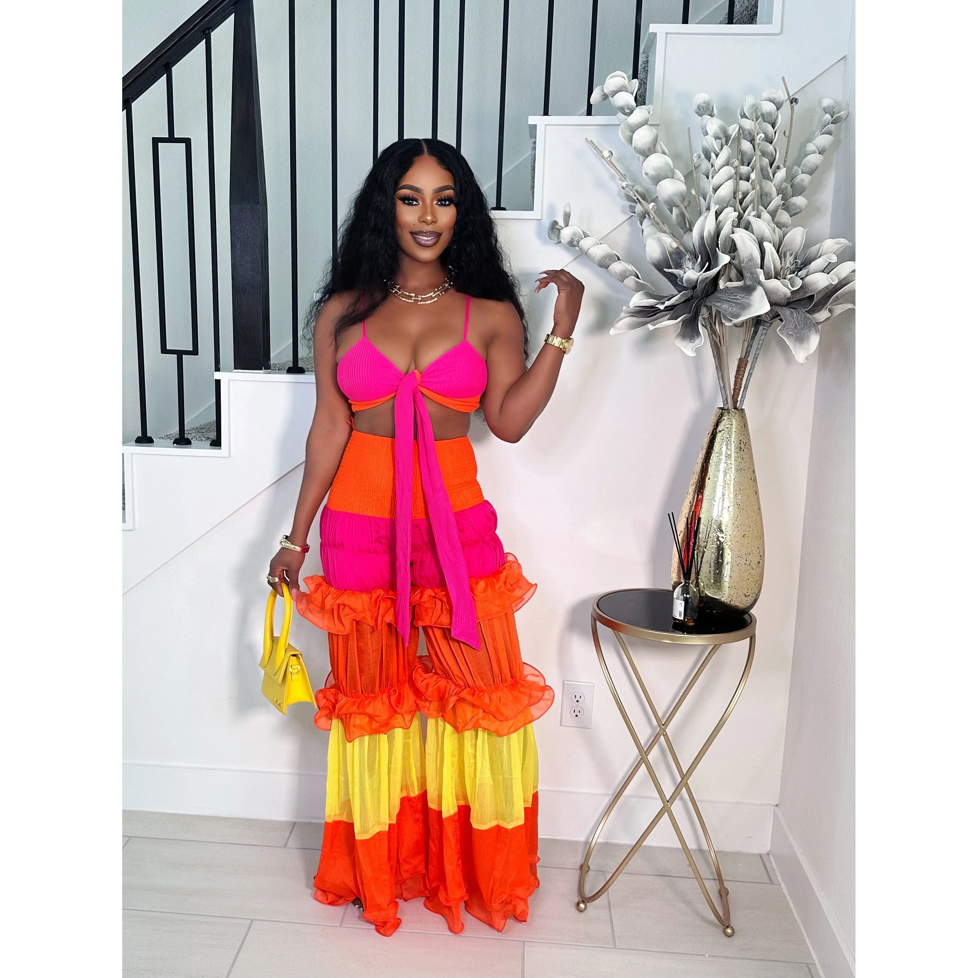 SHE'S SO GIRLY WIDE LEG PANT SET