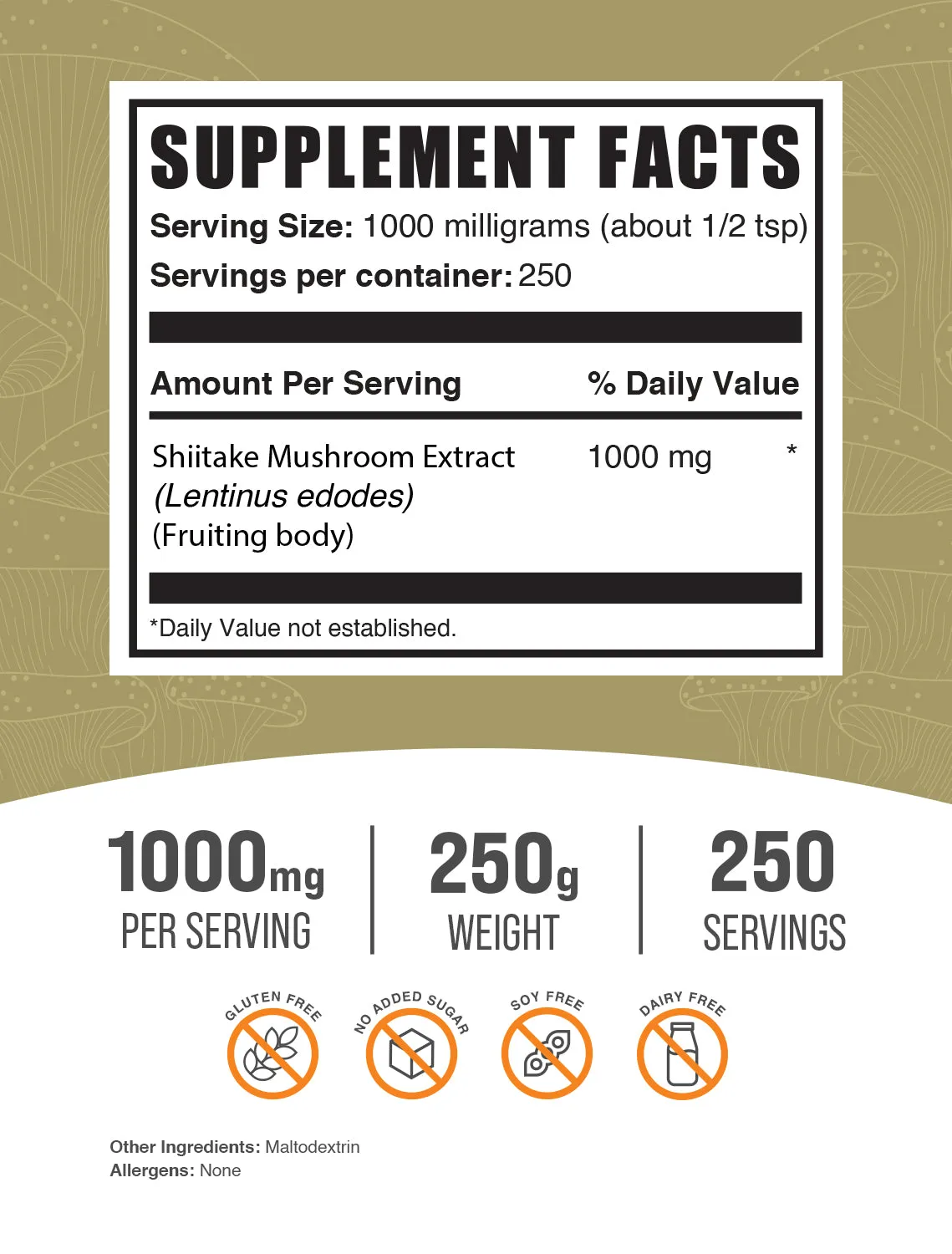 Shiitake Mushroom Extract Powder