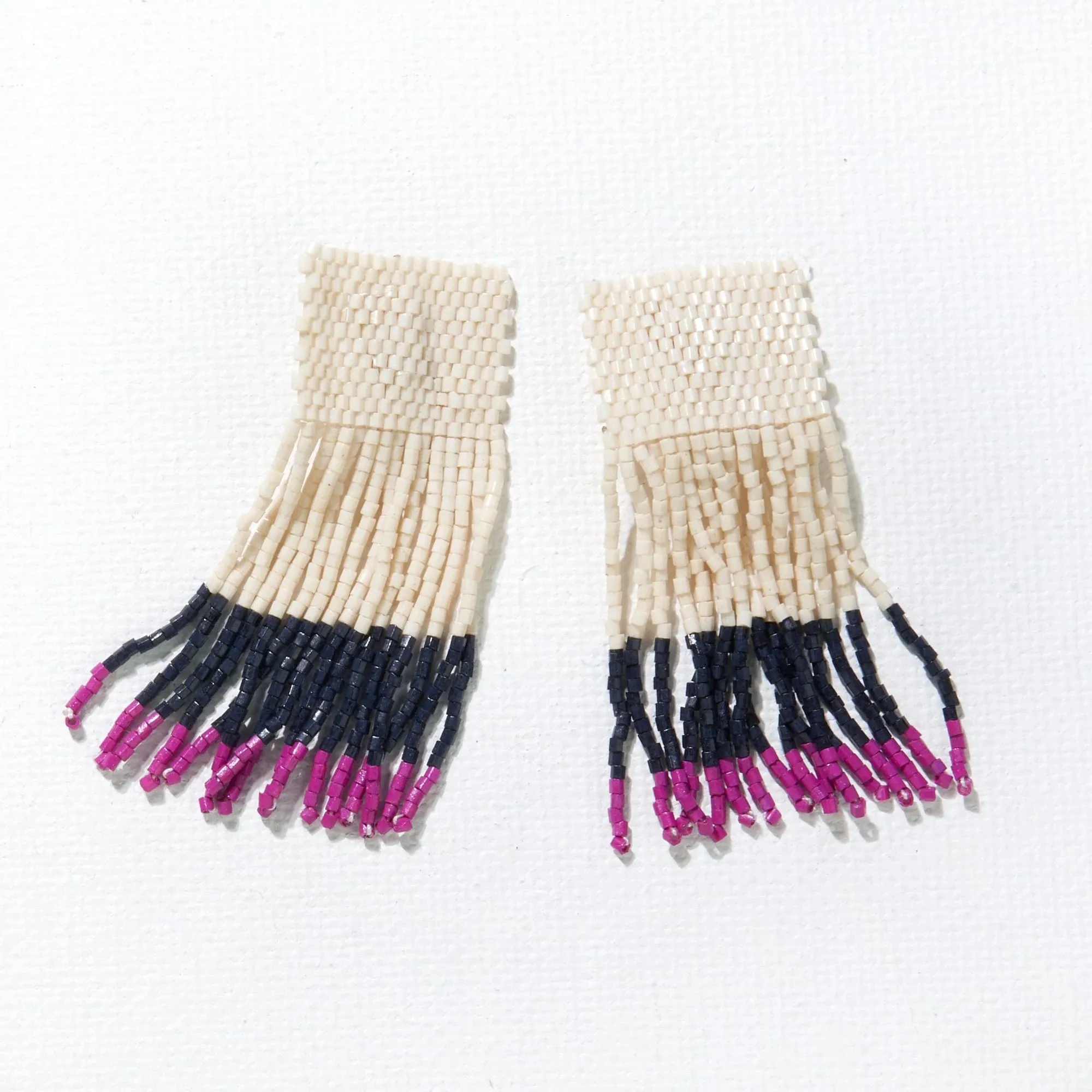 Short Block Luxe Fringe Earrings
