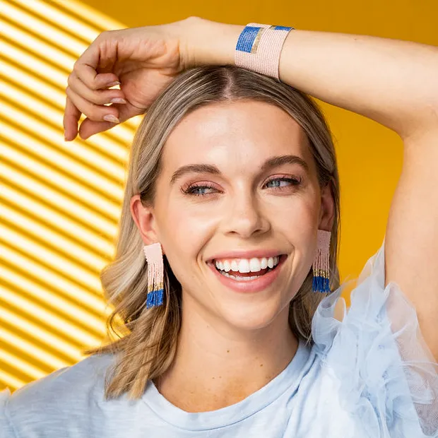 Short Block Luxe Fringe Earrings