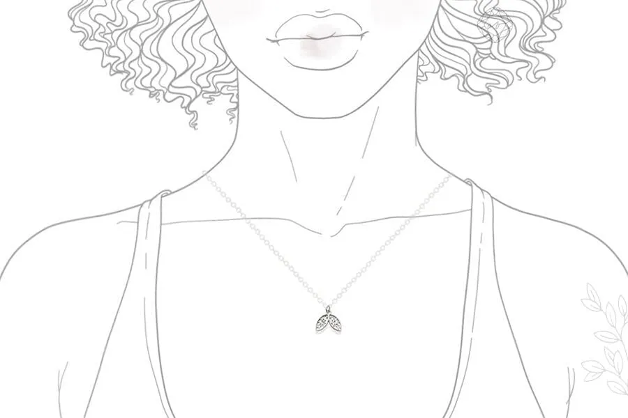 Silver Diamond Doublet Leaf Necklace