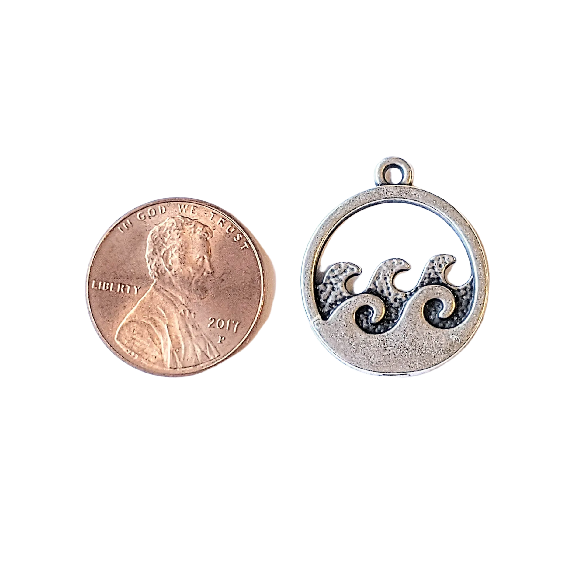 Silver Ocean Waves Pendant