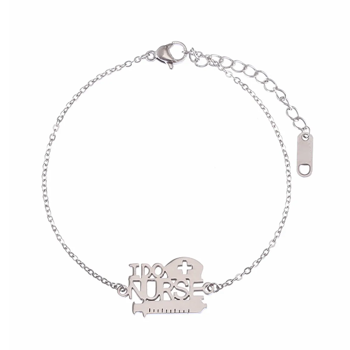 Silver-Plated 'I Do Nurse' Charm Bracelet