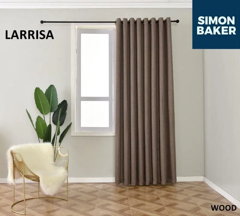 Simon Baker Larrisa Wood Ready Made Eyelet Curtain