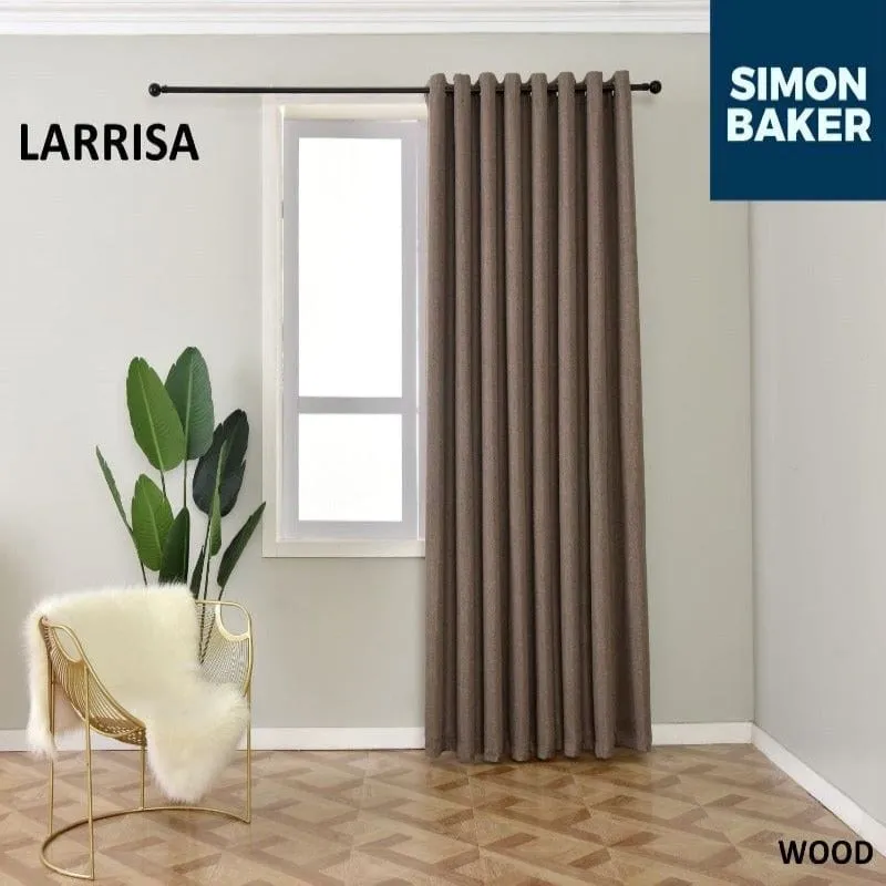 Simon Baker Larrisa Wood Ready Made Eyelet Curtain