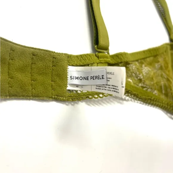 Simone Perele Vertige Green Half Cup Lace Bra Bustier Dainty Lingerie Sexy 34D