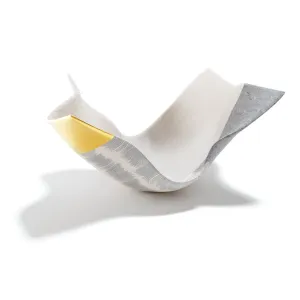 Small Arabesque Vessel in Grey and White