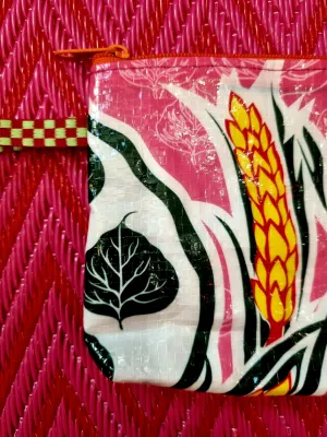 Small recycled rice sack purse