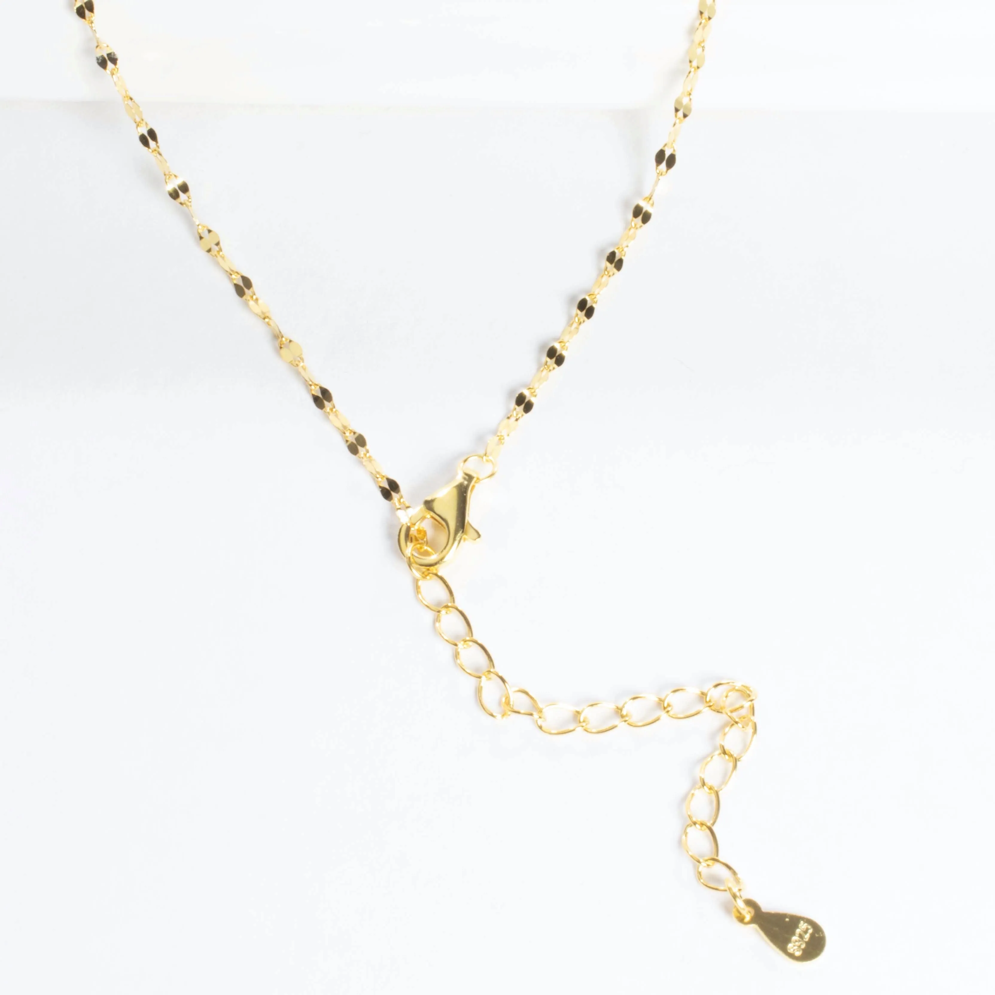 Small Sterling Silver Chai Necklace - Gold