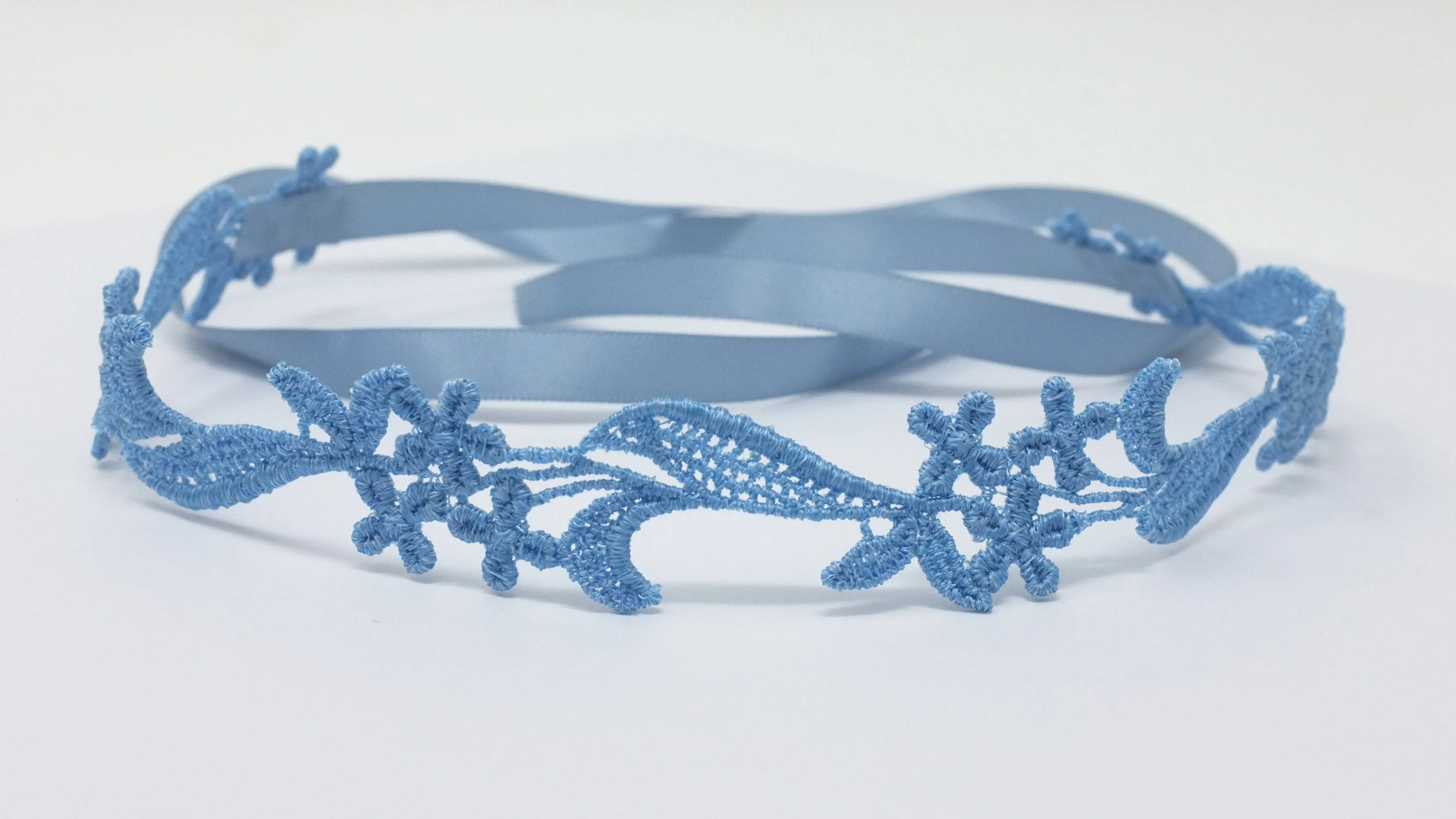 Sophia Light Blue Floral Lace Choker Collar