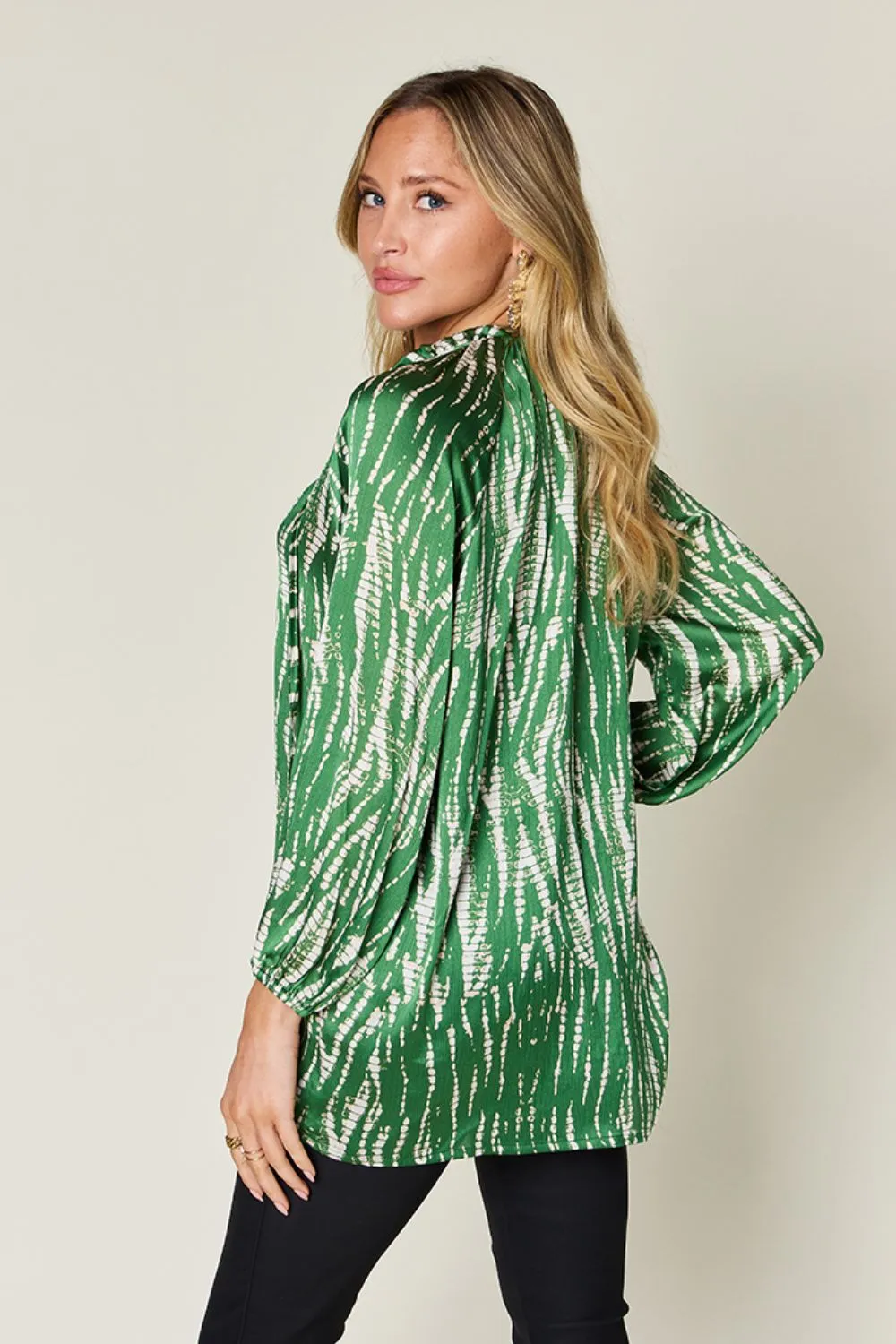 Spring Showers Graphic Printed Button Up Long Sleeve Shirt