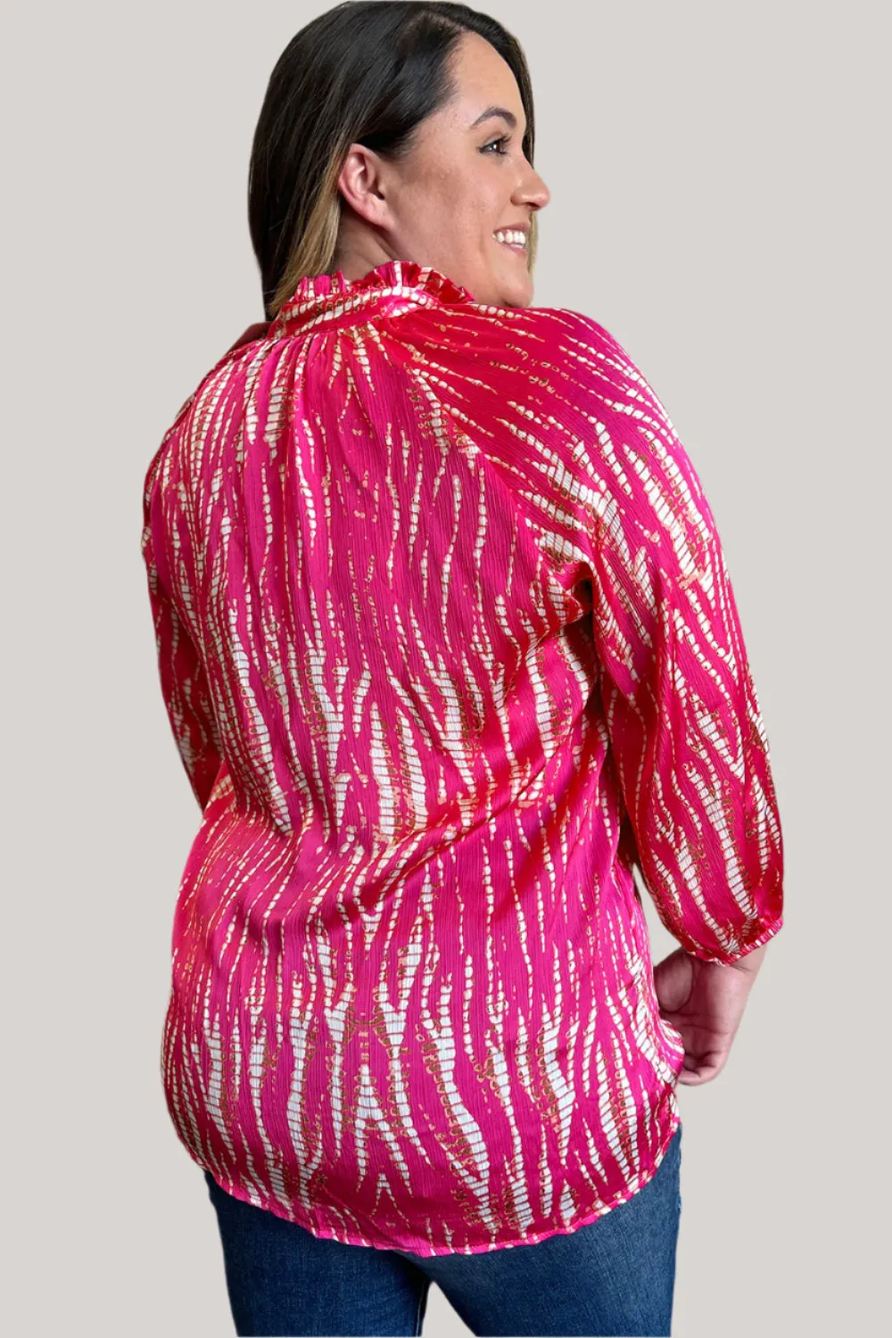 Spring Showers Graphic Printed Button Up Long Sleeve Shirt