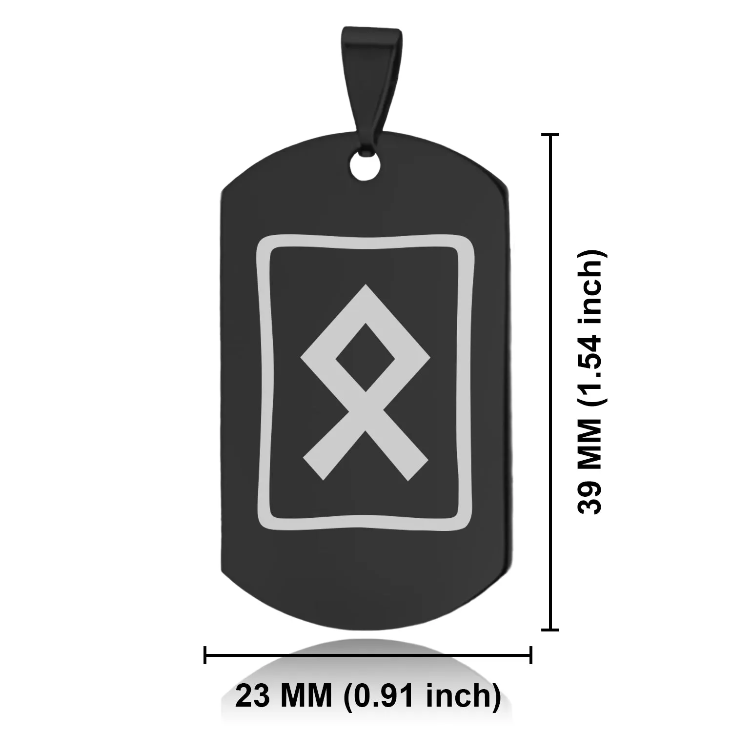 Stainless Steel Elder Futhark Othala Rune Dog Tag Keychain