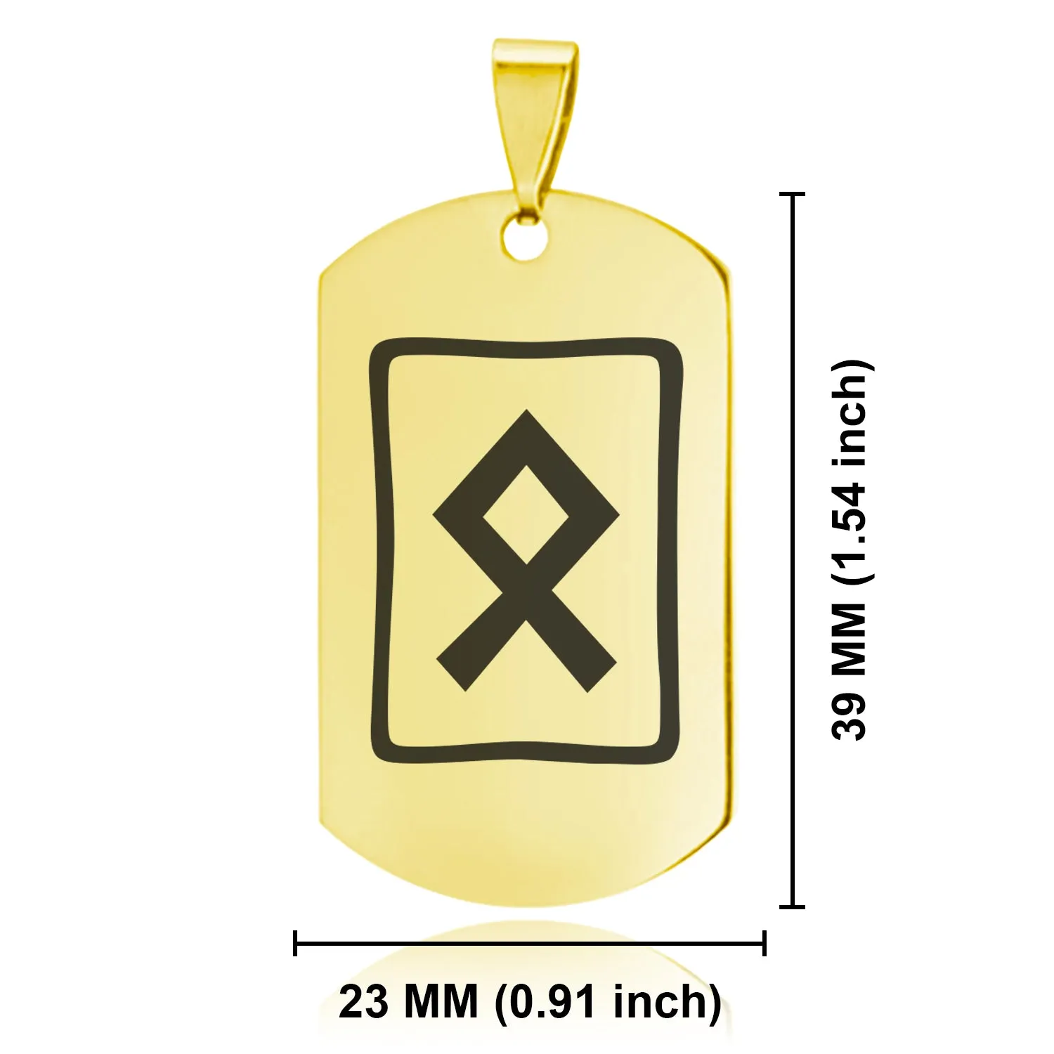 Stainless Steel Elder Futhark Othala Rune Dog Tag Keychain