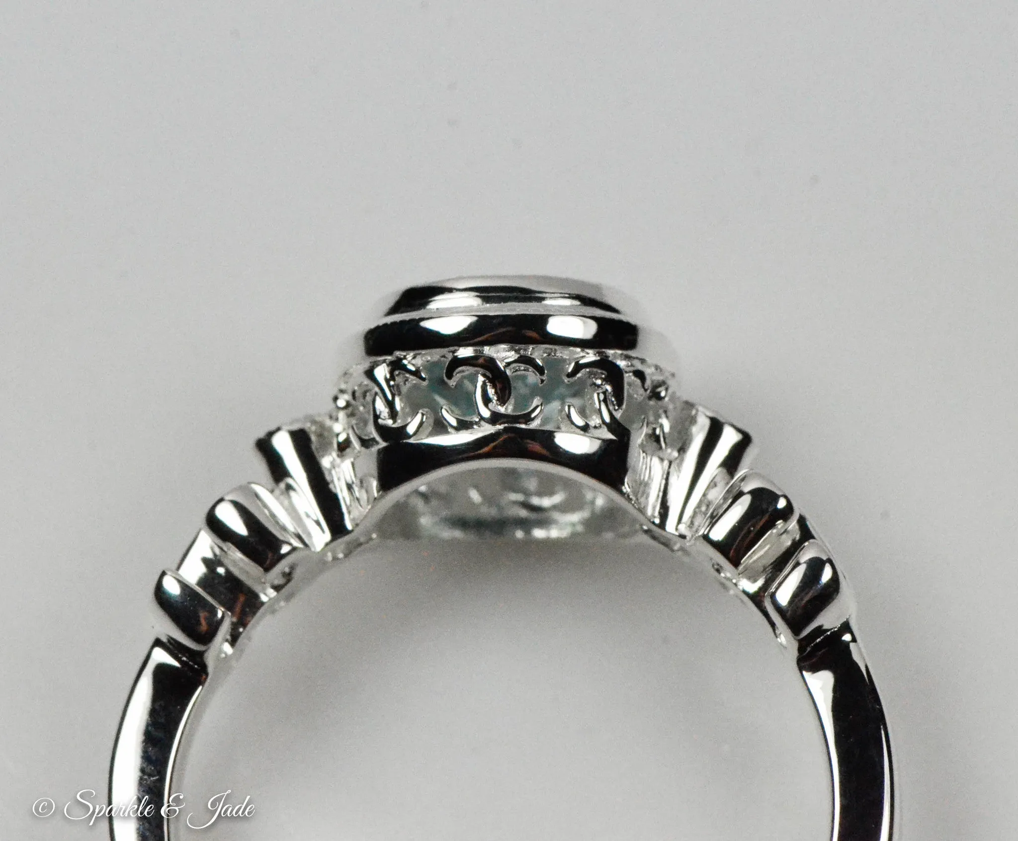 Sterling Silver or 14k White Gold Aquamarine & .02 CTW Diamond Ring