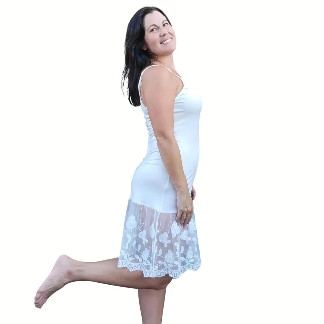 Stop and Smell the Roses Sheer Off White Lace Dress Extender