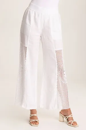 Tangent Linen/Crochet Wide Leg Pant