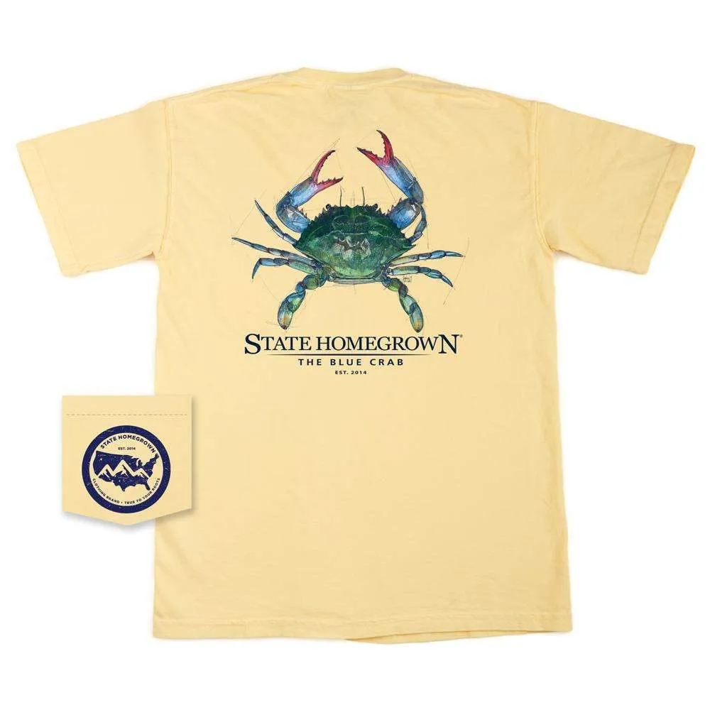 The Blue Crab Pocket Tee - Comfort Color
