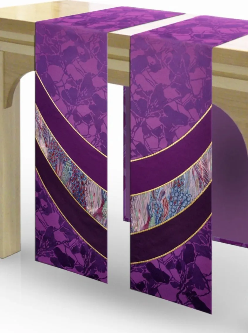 The Francis Curvilinear Bella Purple & Monet Purple Altar Scarves