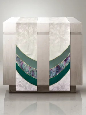 The Francis Curvilinear Bella White & Monet Green <br> Altar Scarves