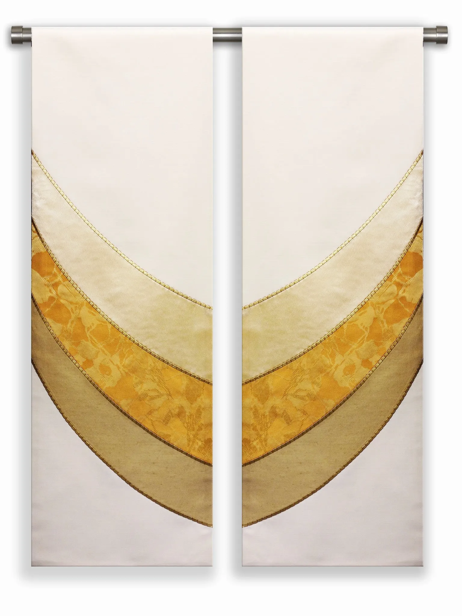 The Francis Curvilinear Simone White & Bella Gold <br> Altar Scarves