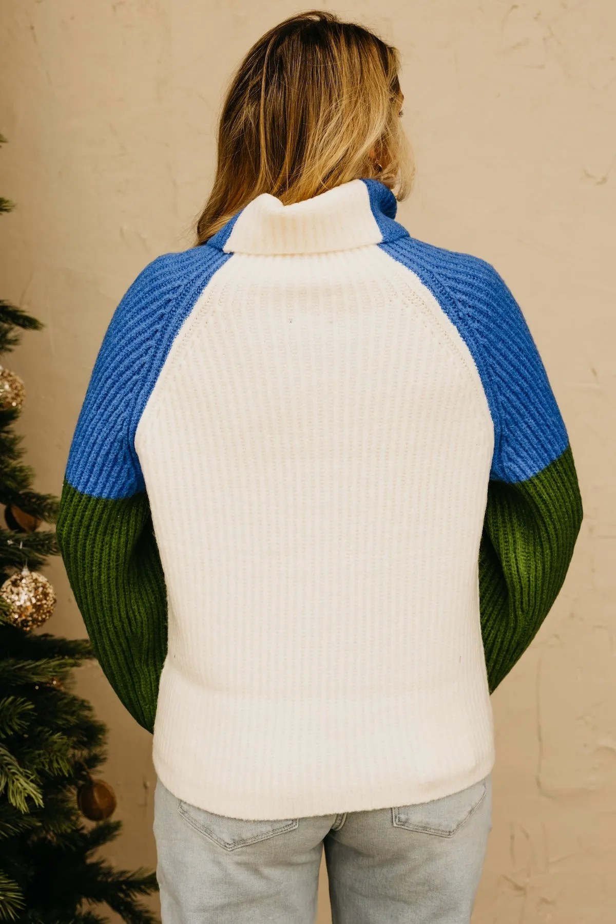 The Neveah Color Block Cowlneck Sweater