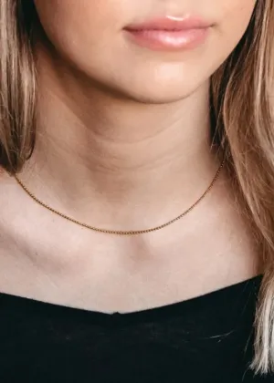 Tiny Gold Beaded Necklace, minimalist layering Necklace