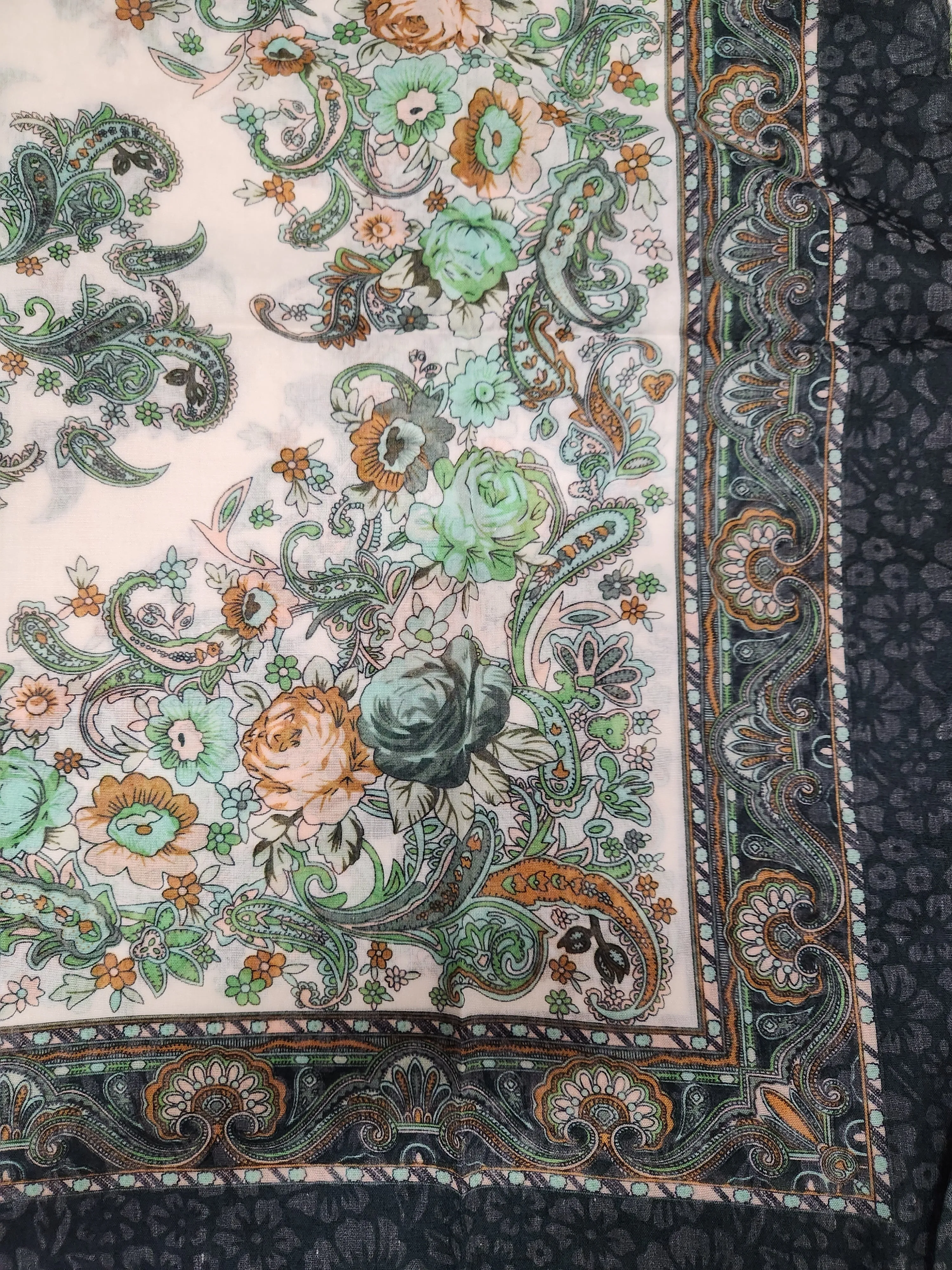 Traditional Polish Folk Head Scarf - Ukrainian Collection, Green