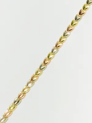 Tri-Color Full Leaf Bracelet (14K)