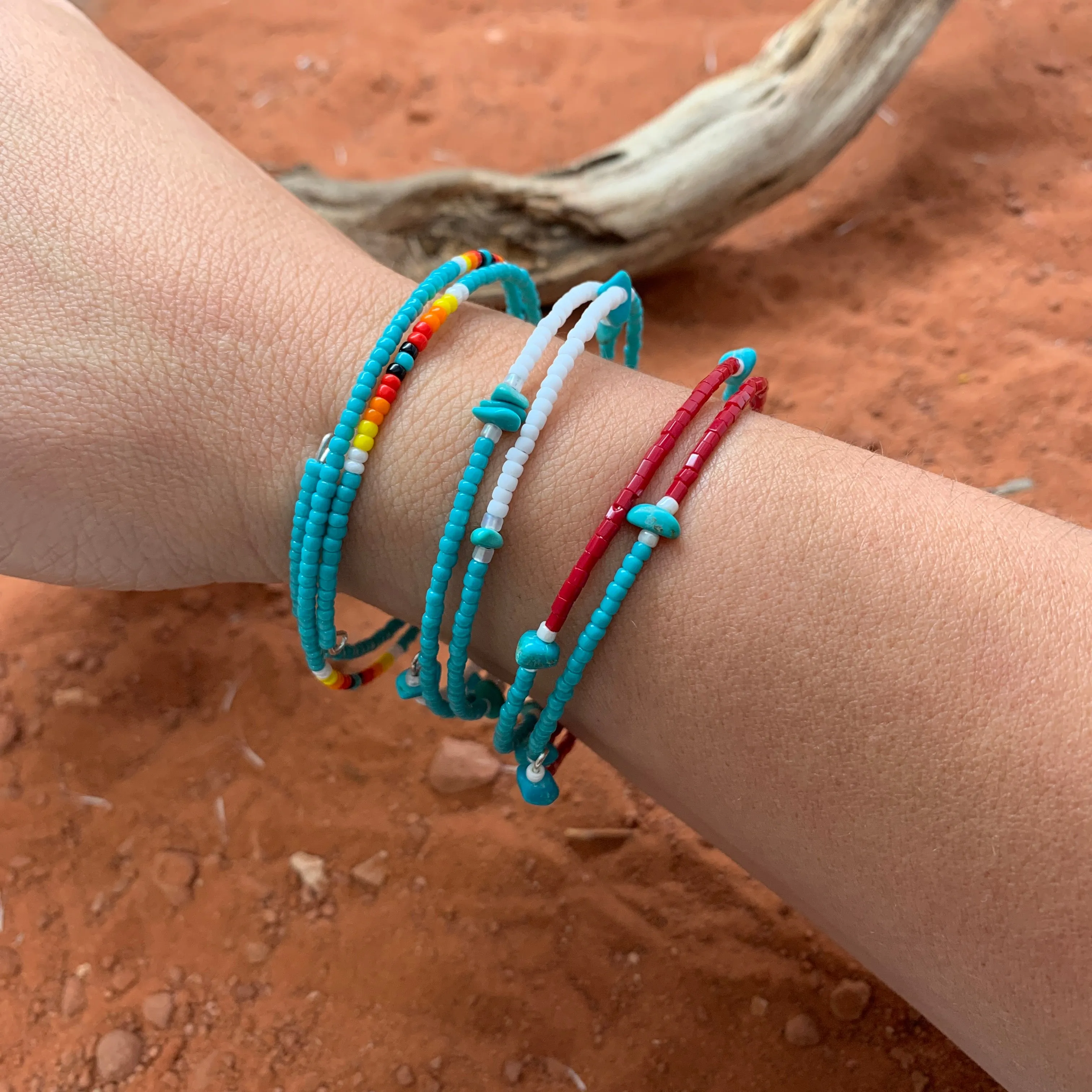 Turquoise Sands Beaded Wrap Bracelet