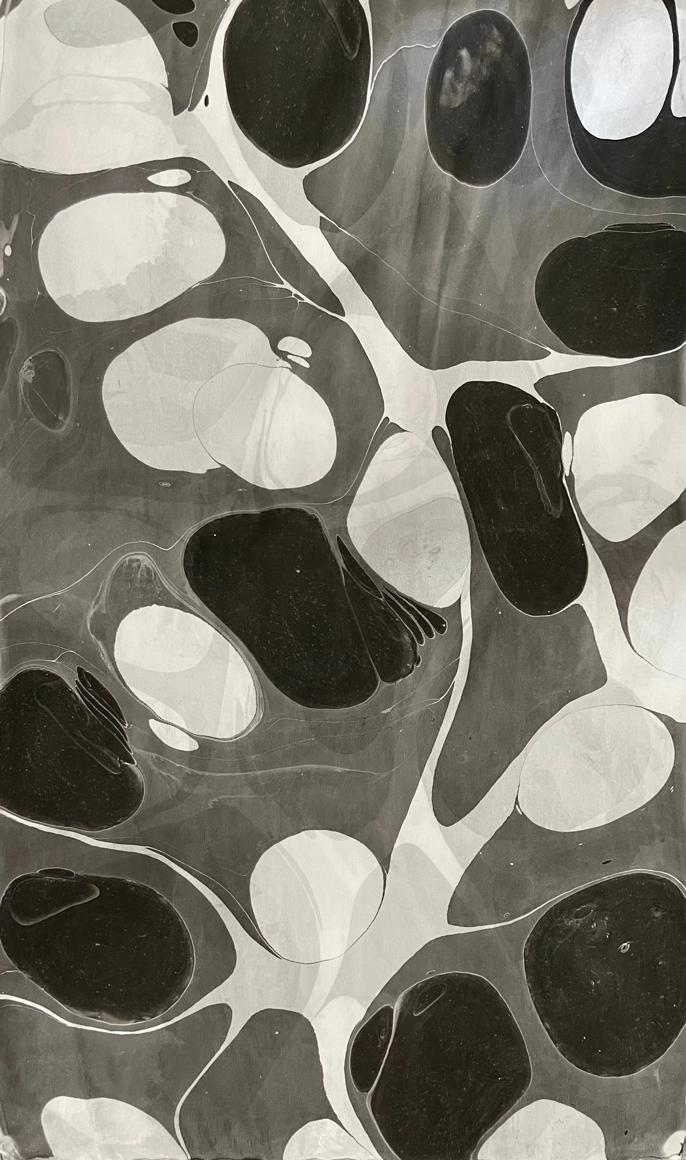 Twice marbled black & white stone.  Charmeuse  Silk 72x14” bold fun. This beautiful silk makes a unique dresser cover and scarf