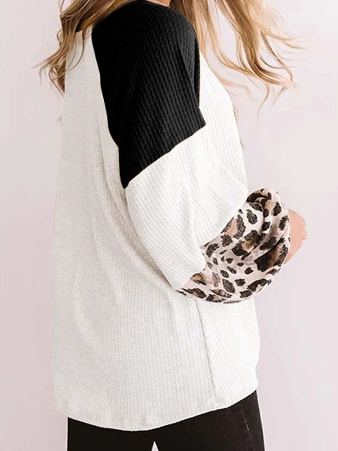 Twisted Color Block Round Neck Long Sleeve Top (2 Colors)