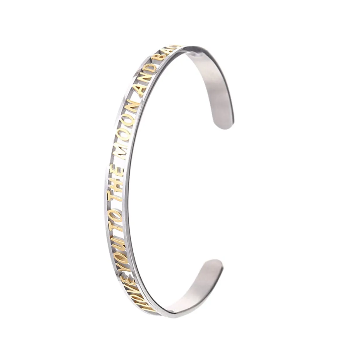 Two-Tone 'Love You To The Moon' Cuff