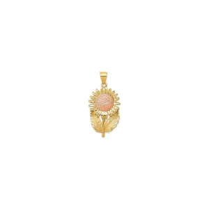 Two-Tone Sunflower Pendant (14K)