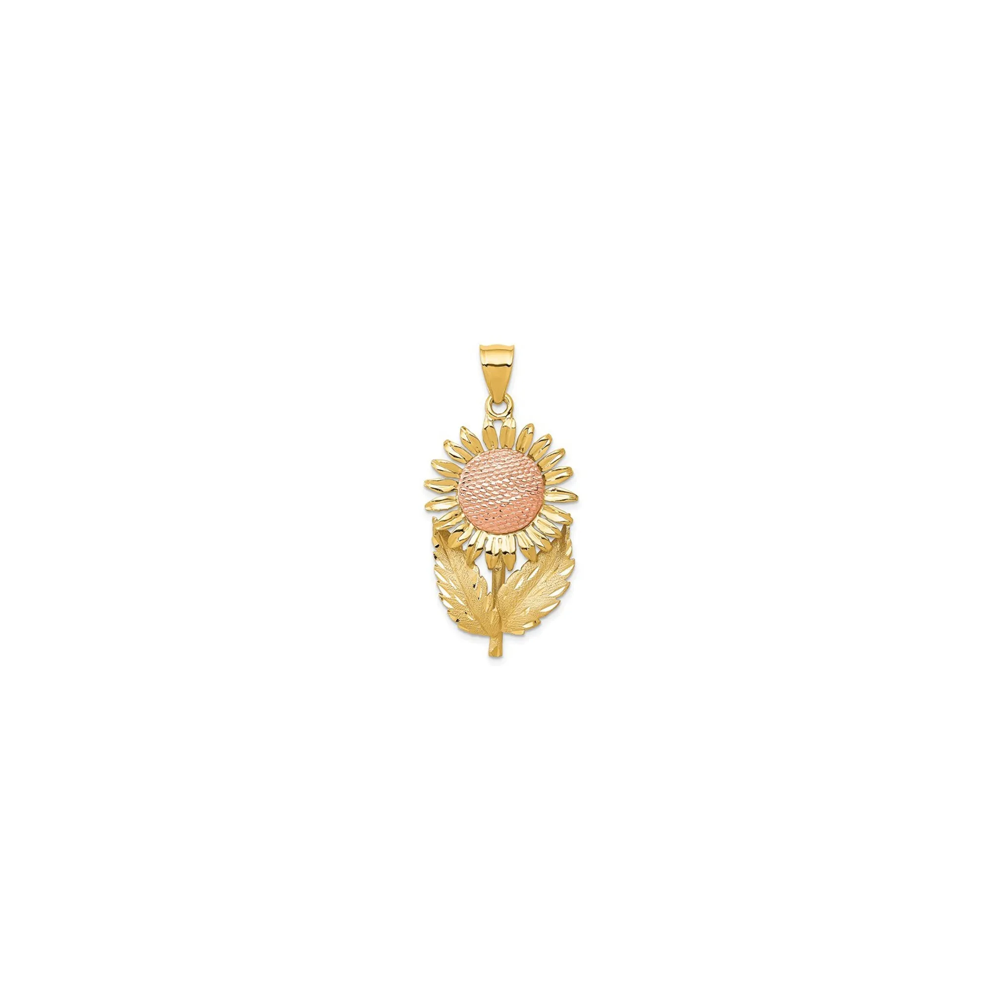 Two-Tone Sunflower Pendant (14K)