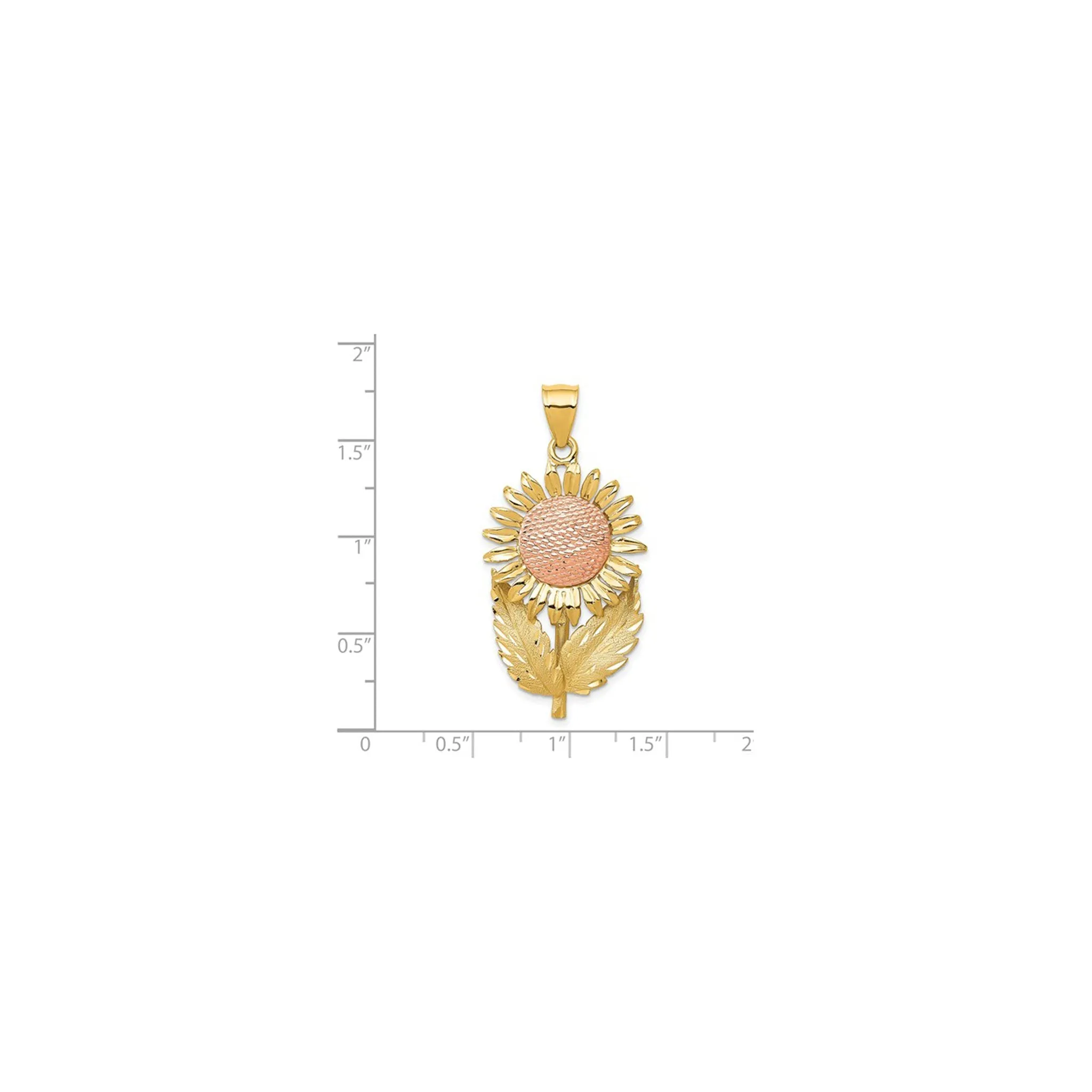 Two-Tone Sunflower Pendant (14K)