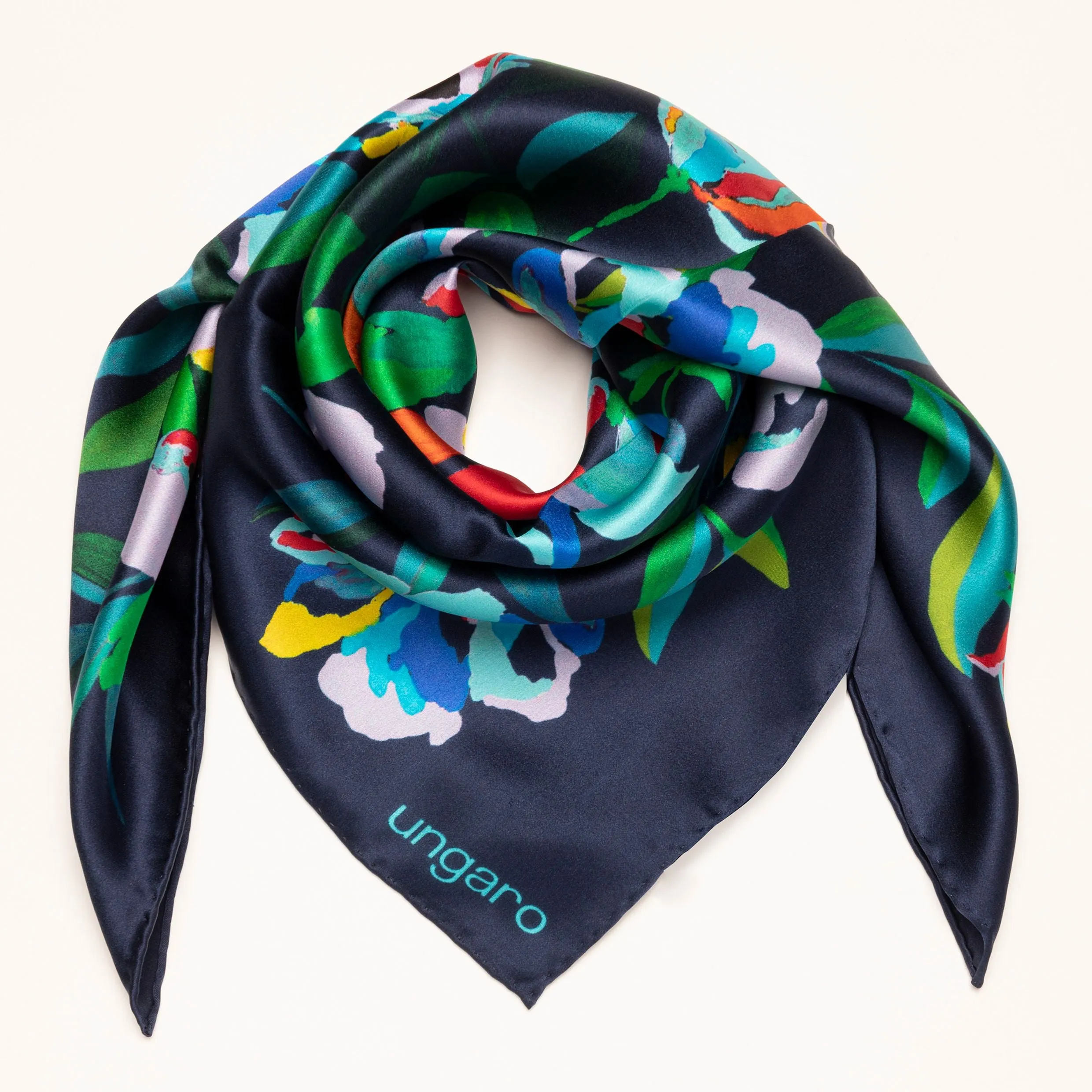 Ungaro UFM239N-Silk scarf Paola Navy