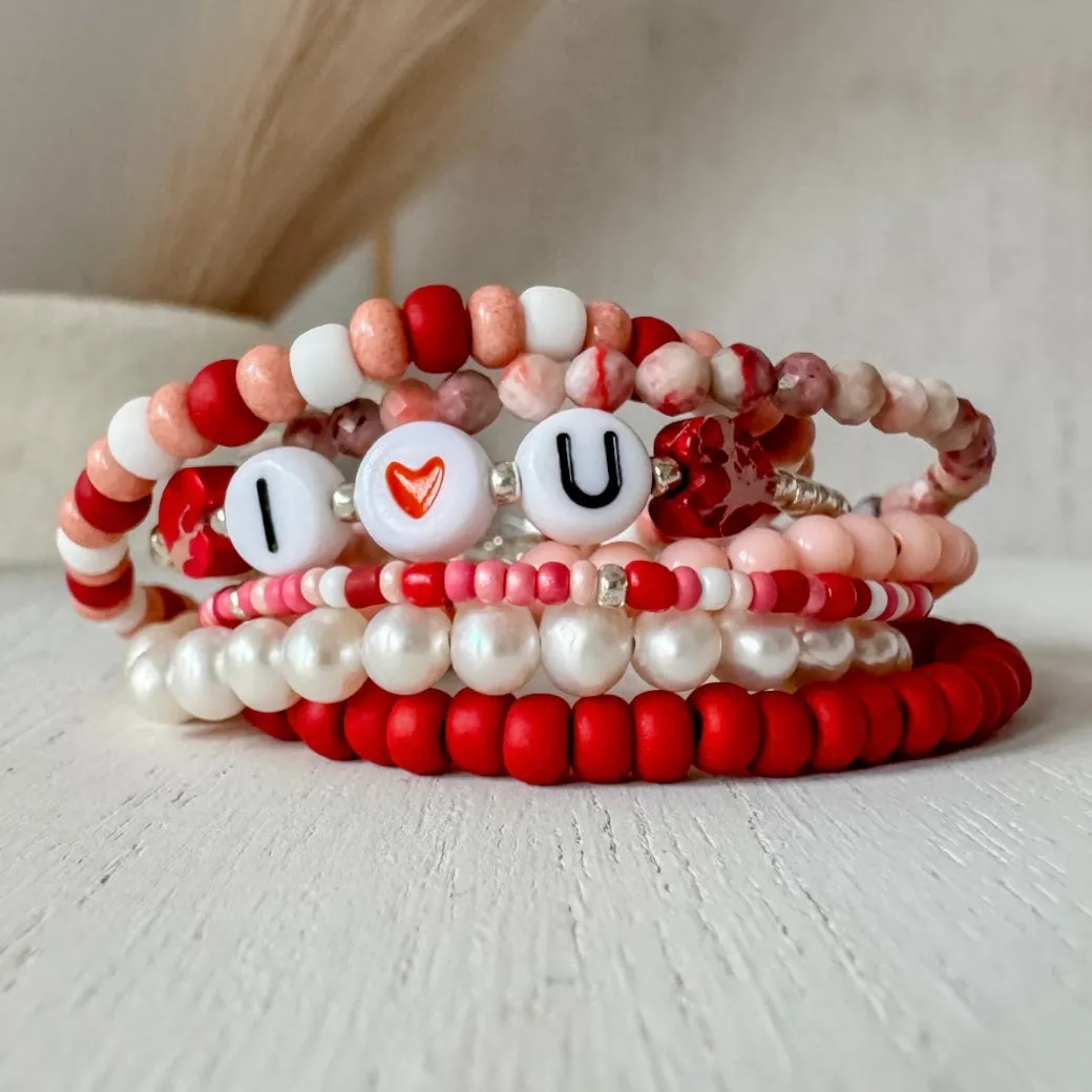 Valentine's Day Girls Bracelets - Set of any 3 or Each Alone