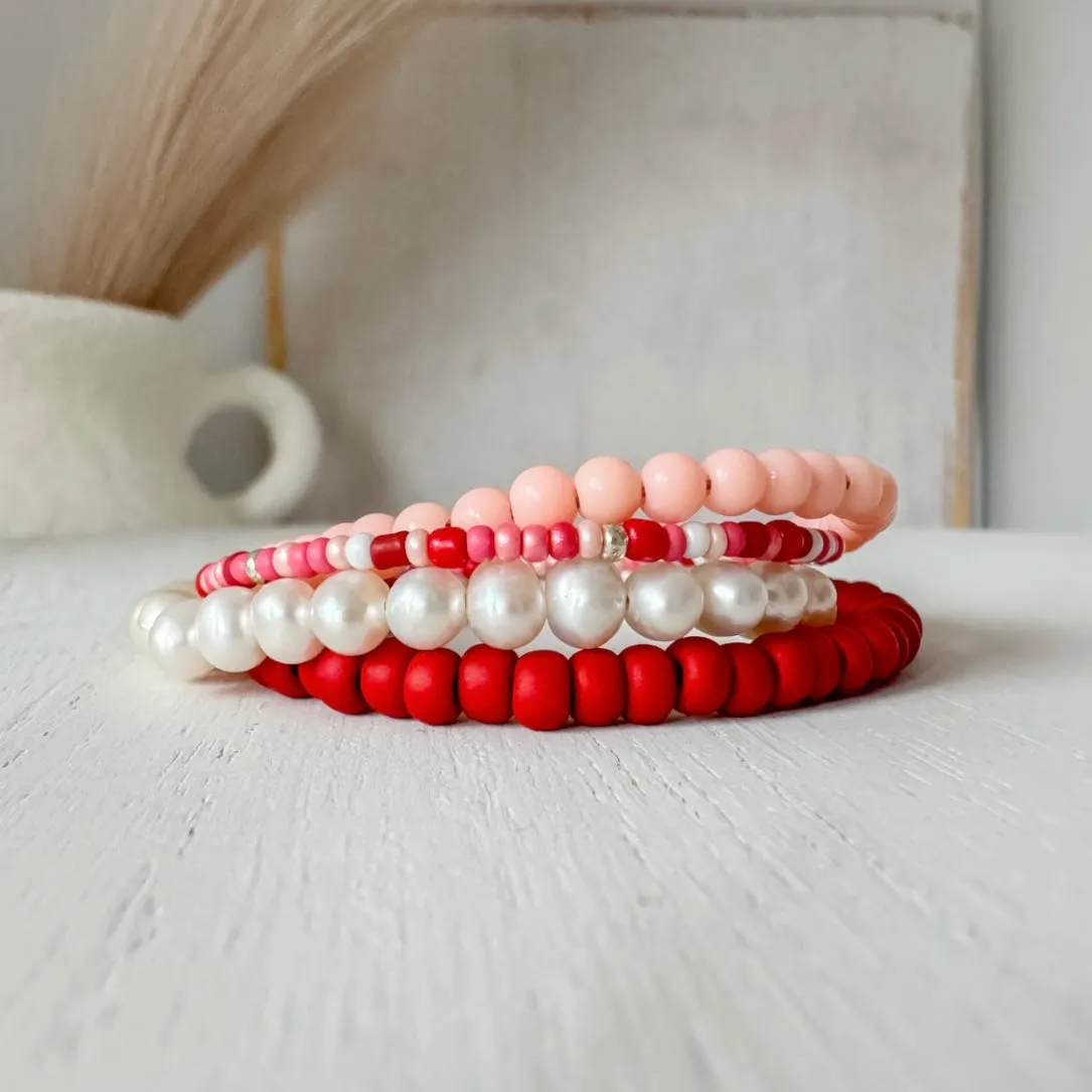 Valentine's Day Girls Bracelets - Set of any 3 or Each Alone